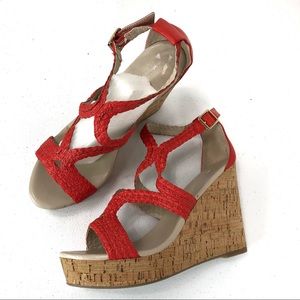 Banana Republic Wedge  Orange Sandals sz 8.5 (#36)